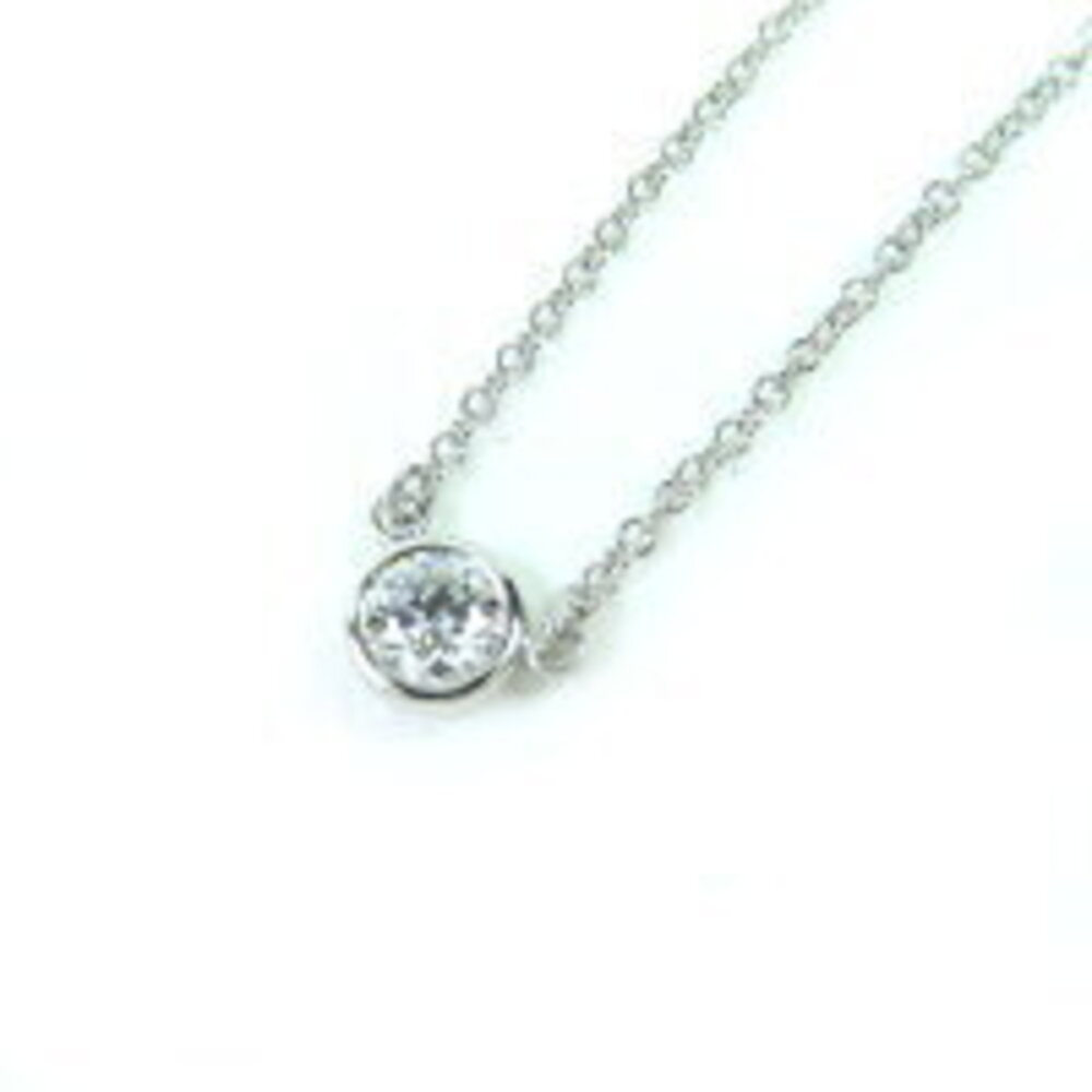 TIFFANY Co By the Yard necklace single diamond diameter F NONE silver